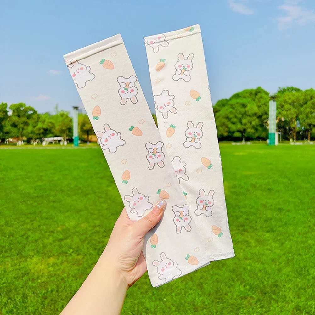 Sommer Kinder Sonnenschutz Ärmel Niedlichen Cartoon Tier Muster Outdoor Sonnenschutz Atmungsaktive Eis Seide Ärmel Arm Ärmel