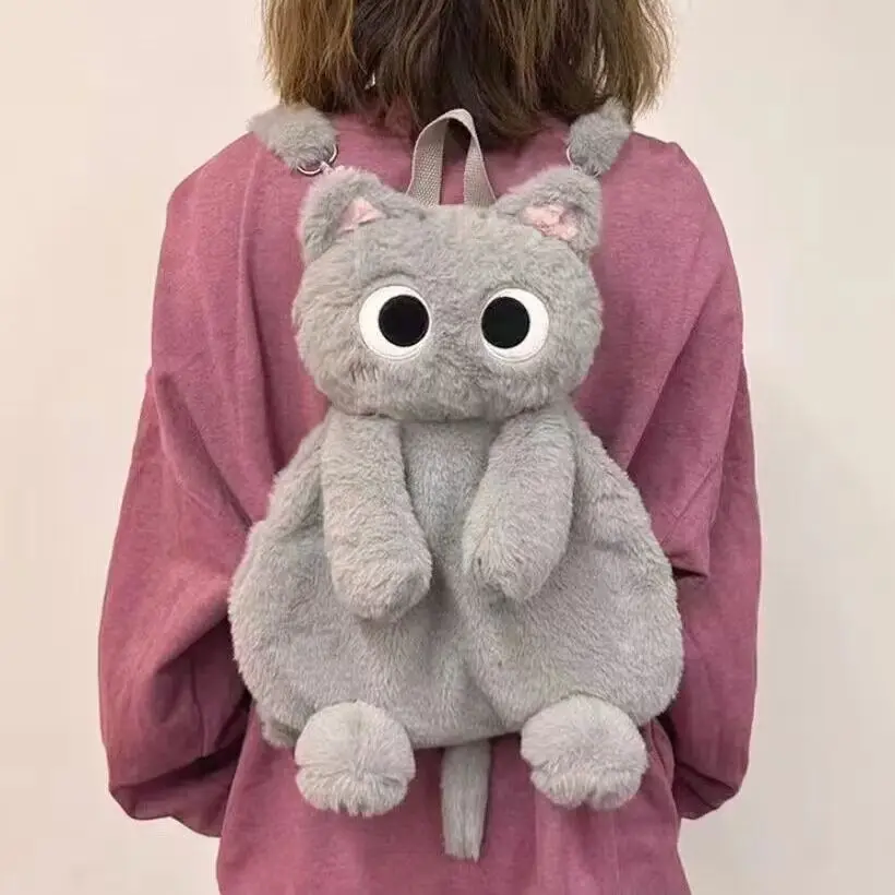 

New plush big face cat cat doll backpack ins backpack girly cute large capacity casual bag