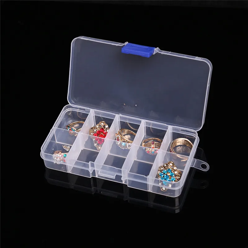 10 Slots Adjustable Plastic Storage Box Storage Box Case for Jewelry Diamond Embroidery Craft Bead Pill Holder Storage Tool