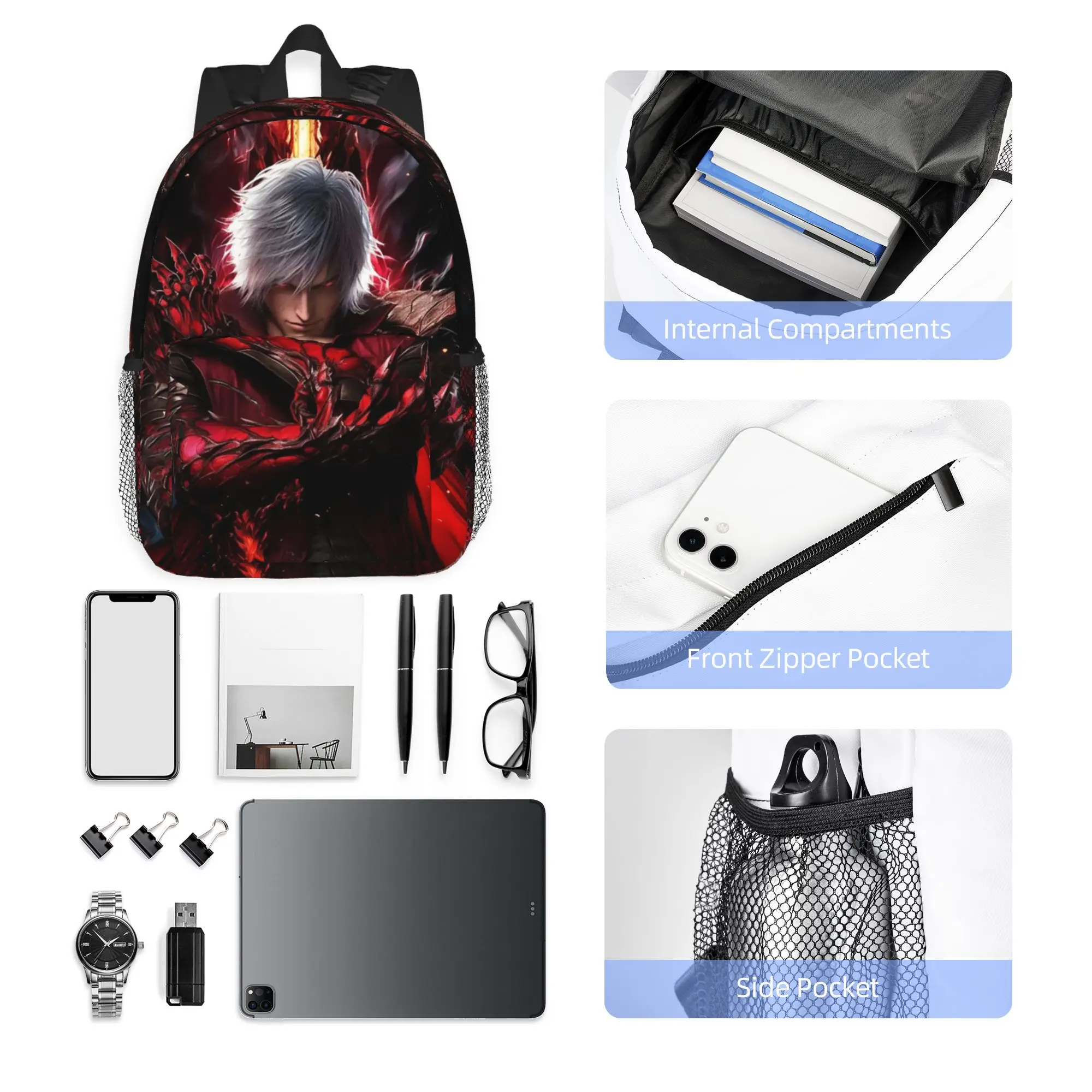 Devil May Cry Game Backpack Hot Sale Daypack Large Capacity Boys Girls BookBag Shoulder Bags for Men Women School Bag