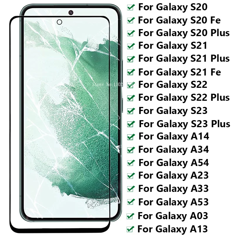 Tempered Glass For Samsung Galaxy S21 S20 Fe S22 Plus S23 Screen Protectors For Samsung A15 A25 A35 A35 A54 A14 A73 A13 Glass