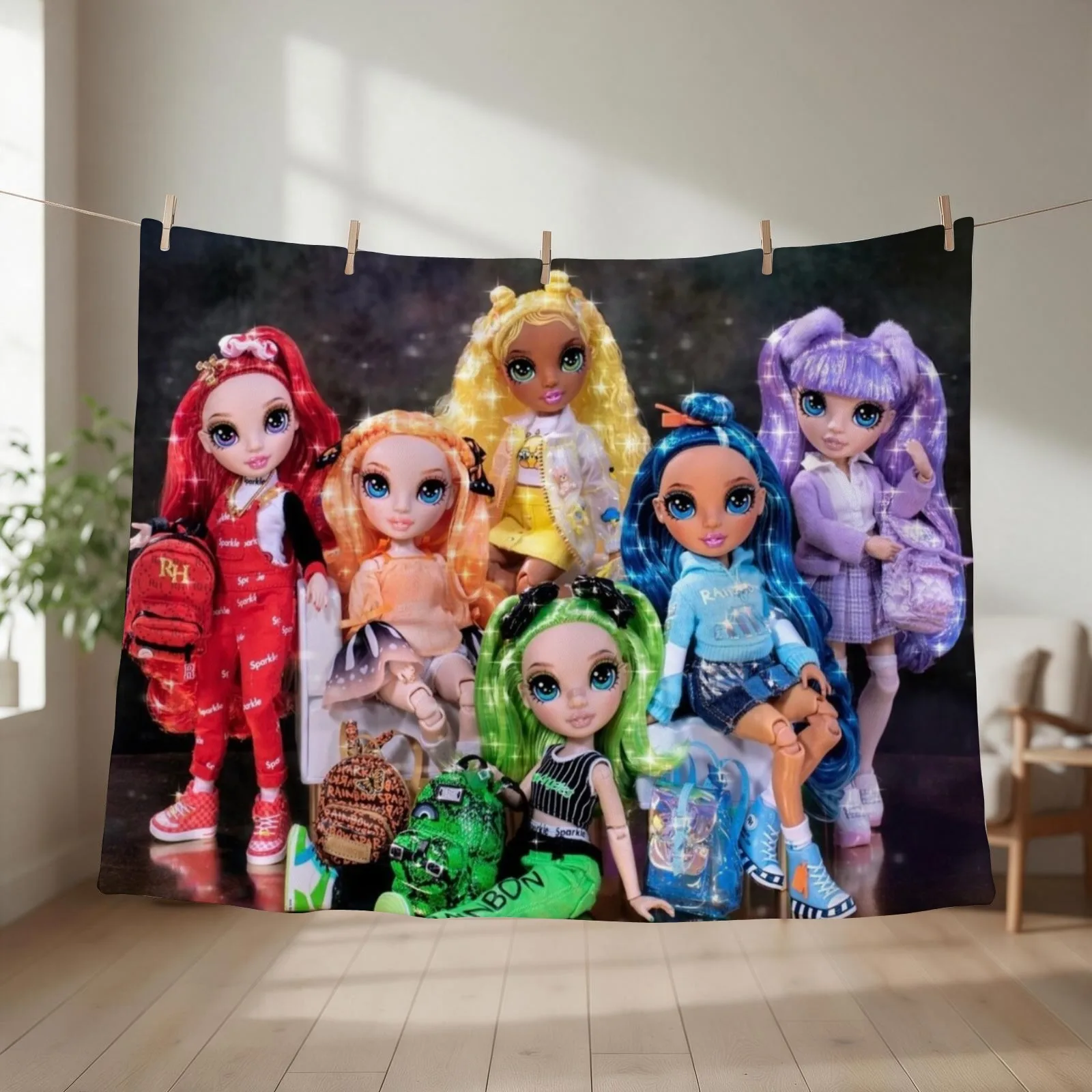 Rainbow High Junior High - main characters Throw Blanket couch cozy soft plush fuzzy picnic outdoor blanket