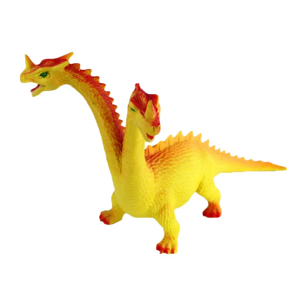 Simulation Two-Headed Dinosaur Wild Animal Plastic Safe Educational Cognition for Kids Children Random Color Random Pattern