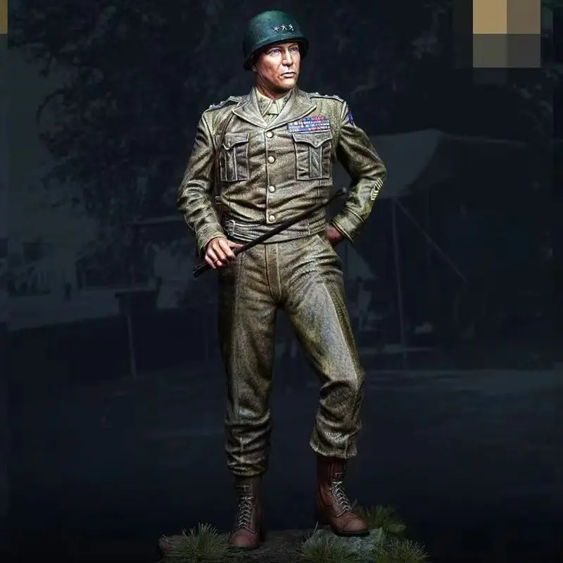 

1/16 Resin Soldier Model Military Us Officer General Patton Gk 3d Printed White Model Handmade Unassembled And Unpainted Kit Toy