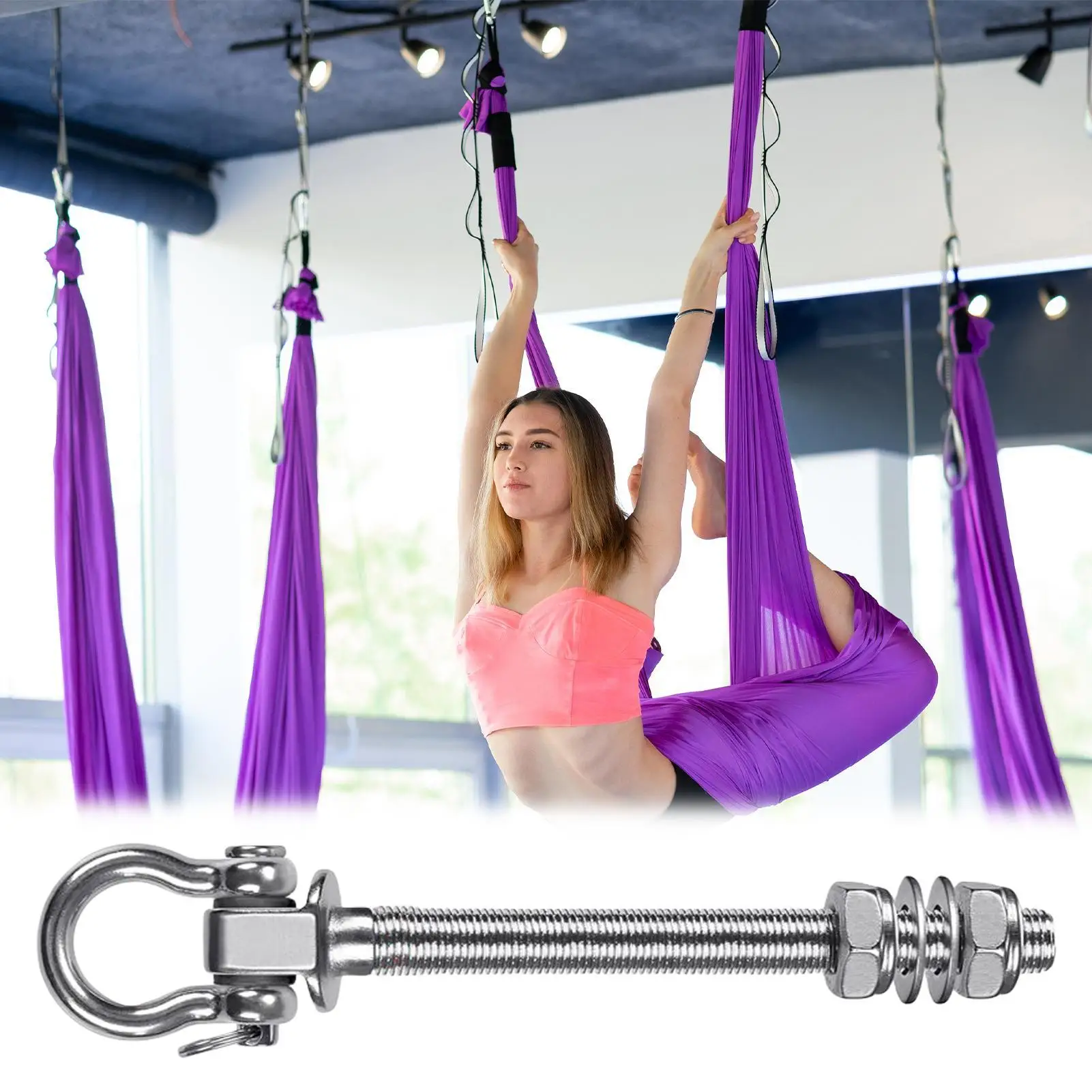 

Hammock Hooks Hammock Hanger 1500lbs Load Capacity Heavy-duty Anti-slip Mount for Backyard Swing Chair Ceiling Camping