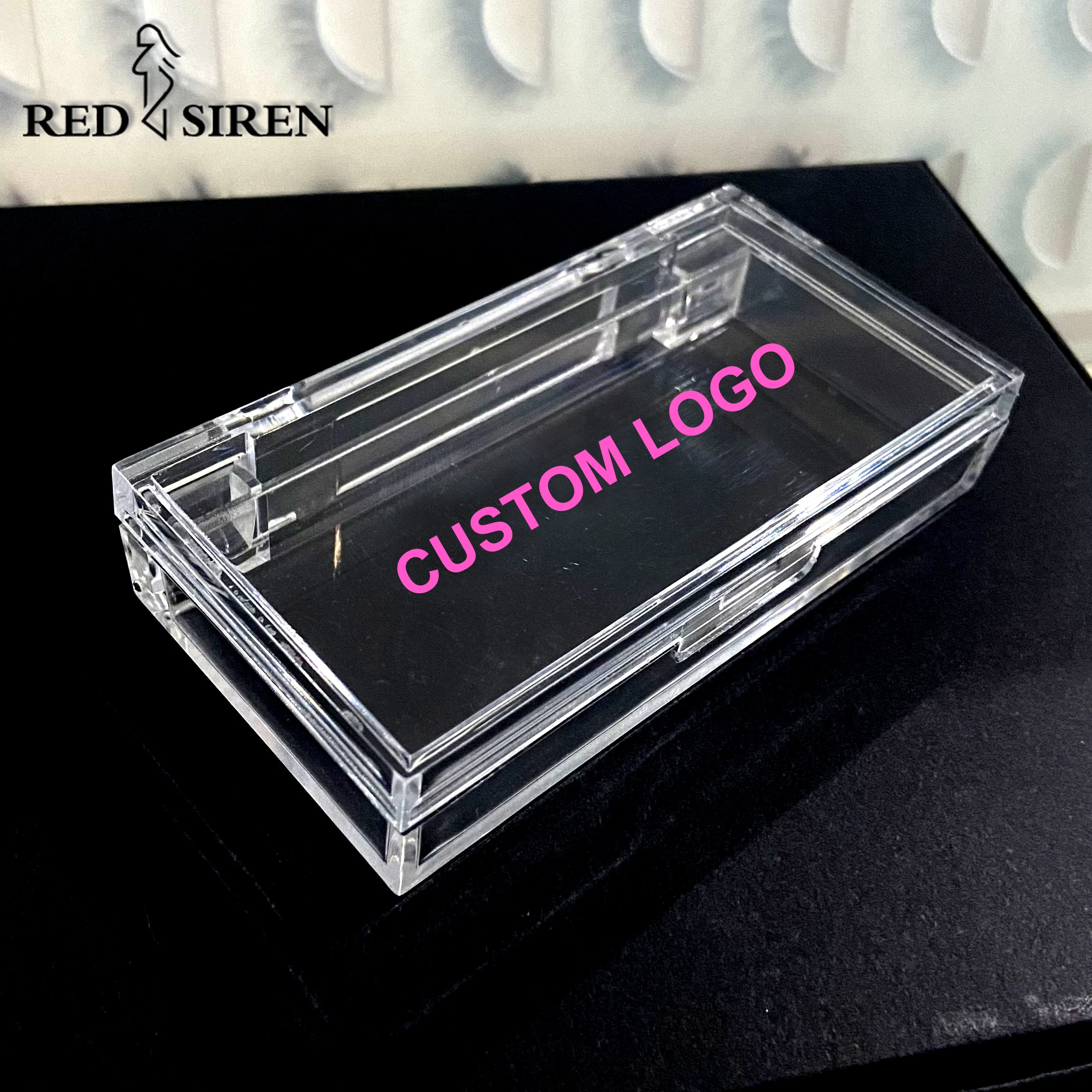 10-40Pcs Clear Acrylic Lash Boxes Packaging Wholesale Custom Logo Lashes Box Private label Transparent Plastic Eyelashes Case