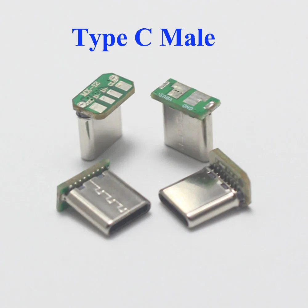 2/5/10PCS USB 3.1 Type C Vertical Patch Board 16pin 4 / 2 Welding Wire Data Band PCB USB Board Male Head 16P Usb C Connector