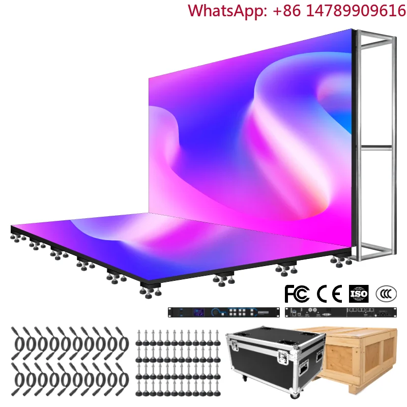 Easy Installation P2.9 P3.9 Indoor Full Color Interactive Digital Dance Floor Led Display Floor Tile Led Stage Wedding ScreenInt