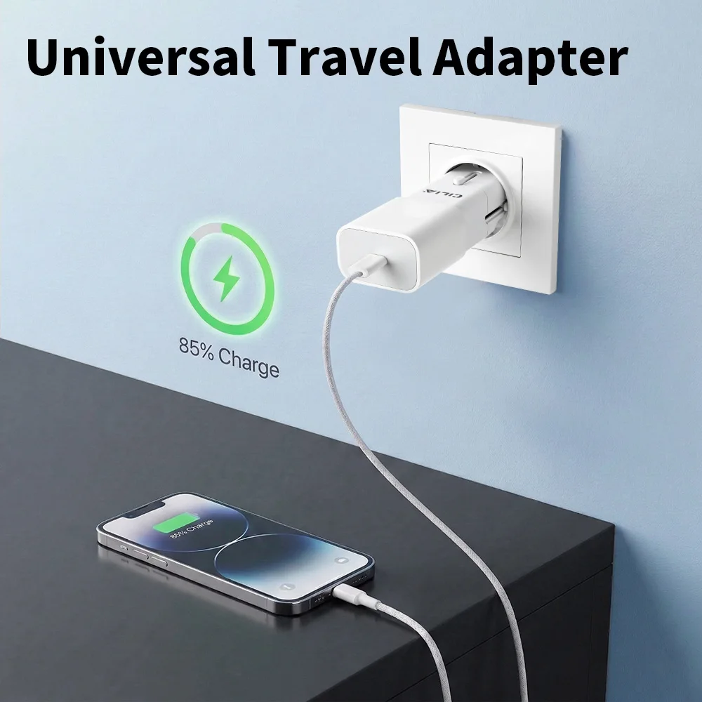 

Универсальный дорожный адаптер-переходник CILIA G60B (США, ЕС, Великобритания), 2500 Вт, белый, сертификация CE, UKCA, FCC, для дома