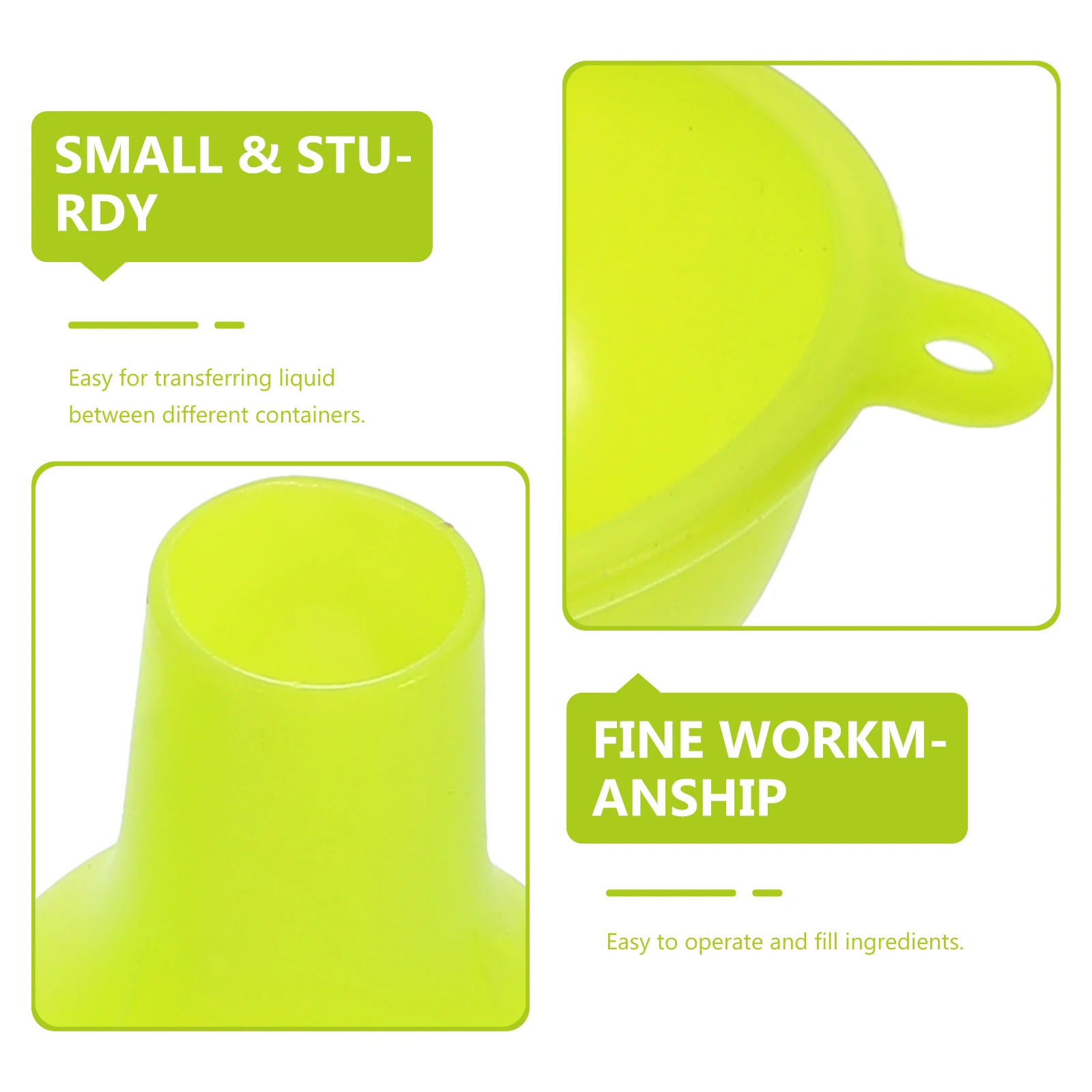 

3pcs Silicone Set Oil Vinegar Soy Sauce Liquid For Kitchen Gadgets Portable Bottle Filling Tool Wide Mouth Funnel For Liquids