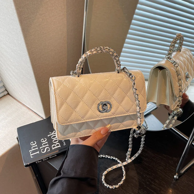 

2025 Chanel-Inspired Quilted Bag Lock-Closure Crossbody Purse for Women Luxury Top Handle Shoulder Bag Work Commute Essential​