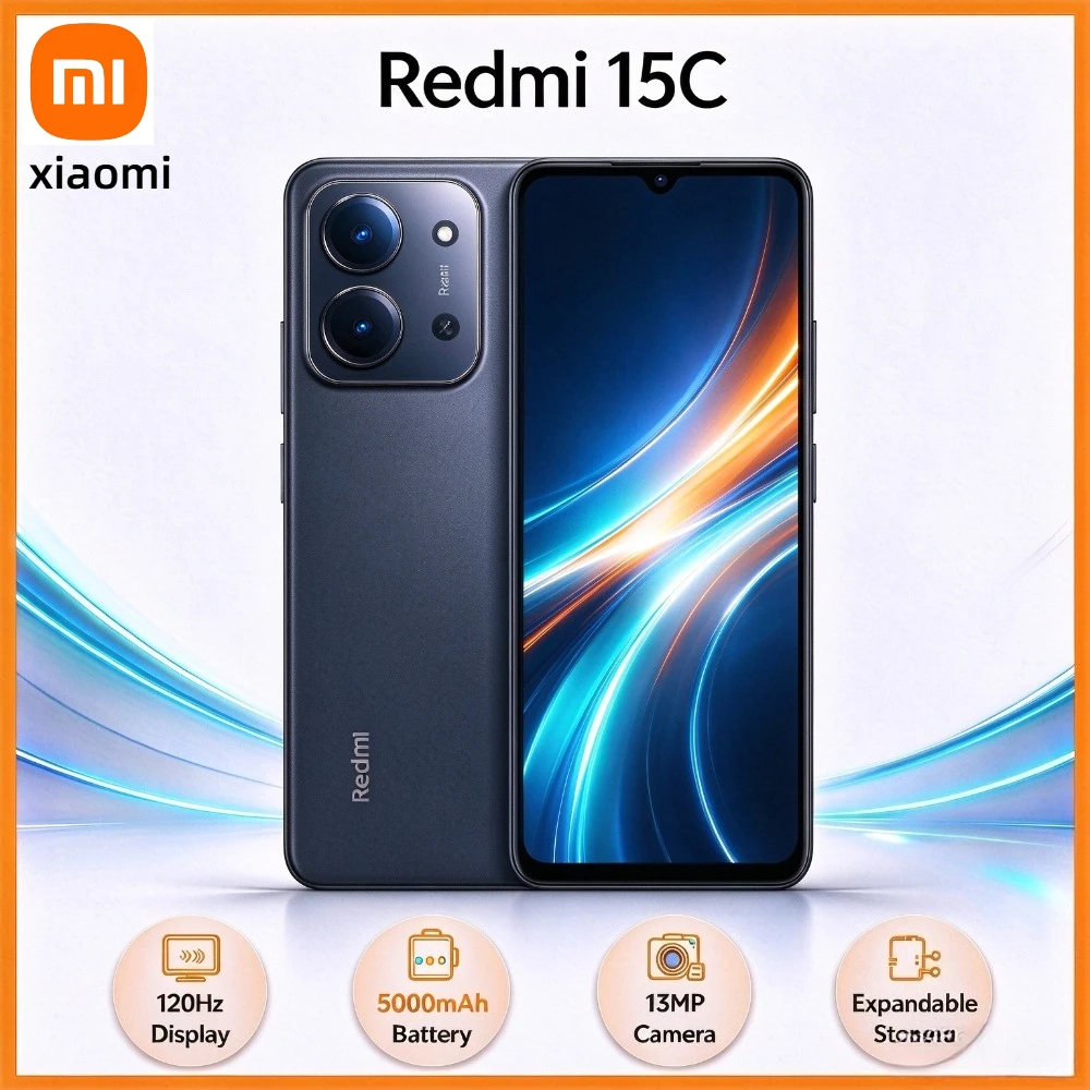 Xiaomi Redmi 15C-8+256GB global Smartphone, MediaTek Helio G81-Ultra, 6.9