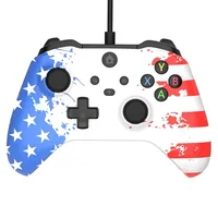 USB Wired Game Controller US Flag Gamepad Colorful Joypad with 3.5mm Headphone Jack for Xbox One JoyStick 360 for PC Windows