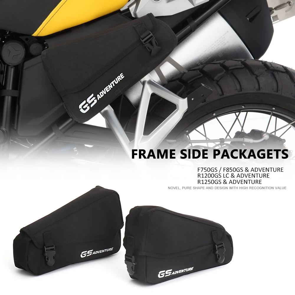 New Black Triangle Bag Toolkit Motorcycle Frame Panels Side Pockets For BMW R1200GS LC Adventure R1250GS ADVENTUER F750GS F850GS