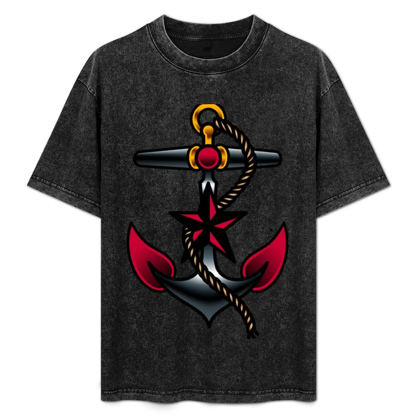 

Salty-Dog American Traditional Nautical Anchor T-Shirt Performance Workout Short Sleeve Tee