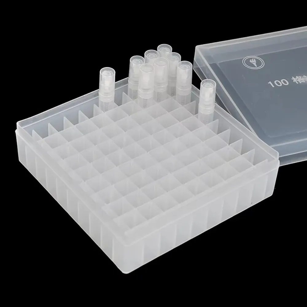 Plastic Test Tube Holder 20/25/81/100Well for 1.8ml/2ml Microtube Storage Box Display Showing Stand With Cover