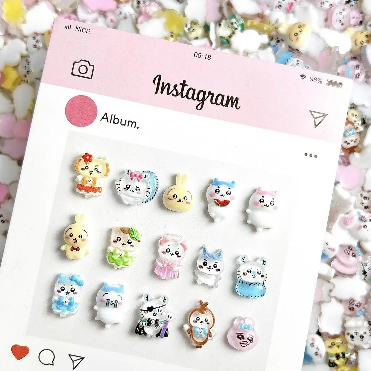 

Random Mixed Cartoon Luminous Animal Series Nail Charms 3D Resin Kawaii Rabbit Monkey Cat Nail Art Decoration DIY Accessories