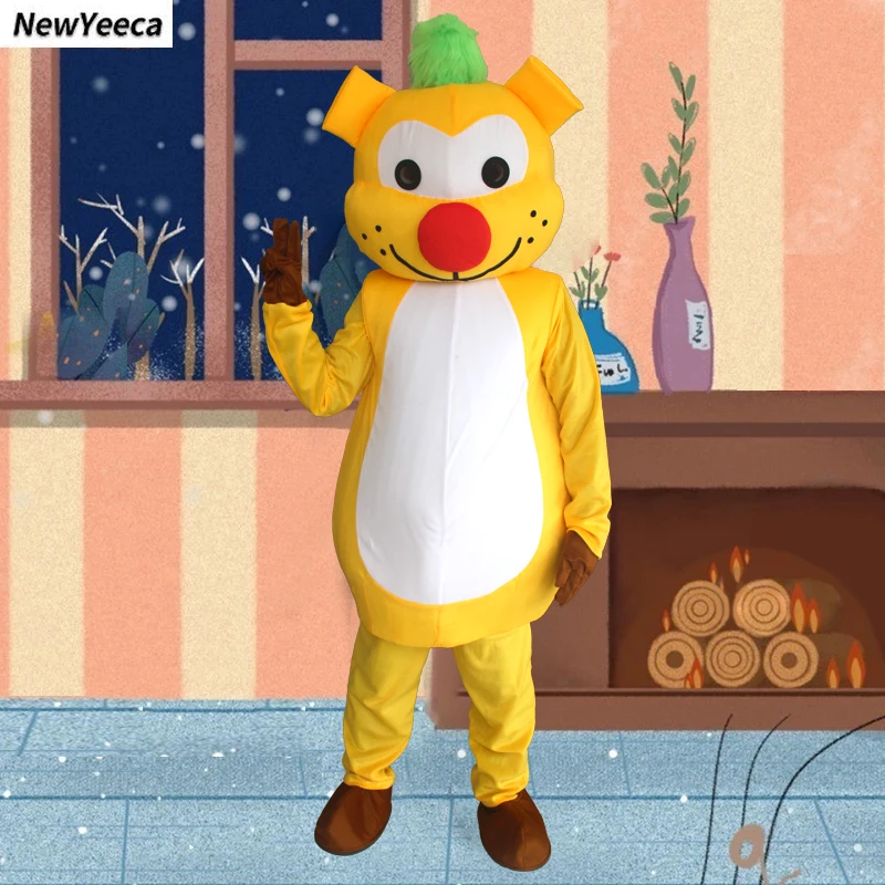 Disfraz de Mascota de Cosplay de muñeca amarilla Linda para adultos, ropa de fiesta divertida, trajes de Halloween