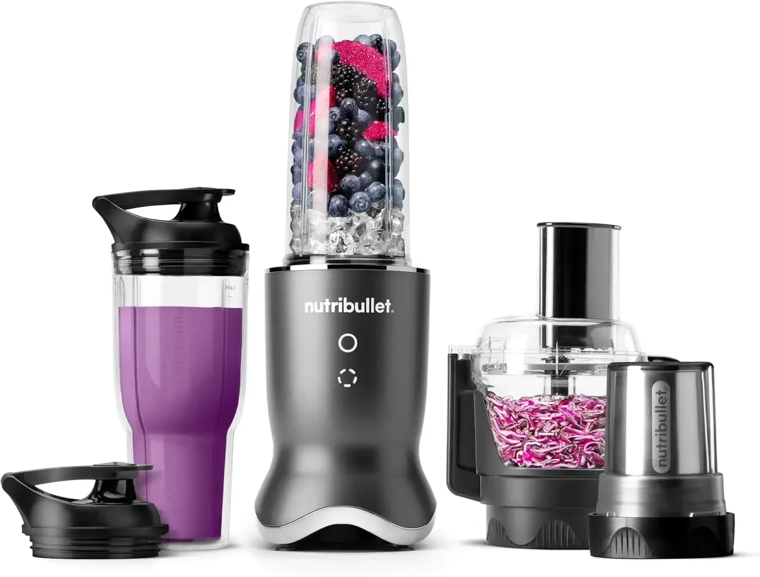 nutribullet ® Sistema de cocina compacto Ultra Plus+ 3-1, sistema de cocina de 1200 W con licuadora, procesador de alimentos y café y especias Gri