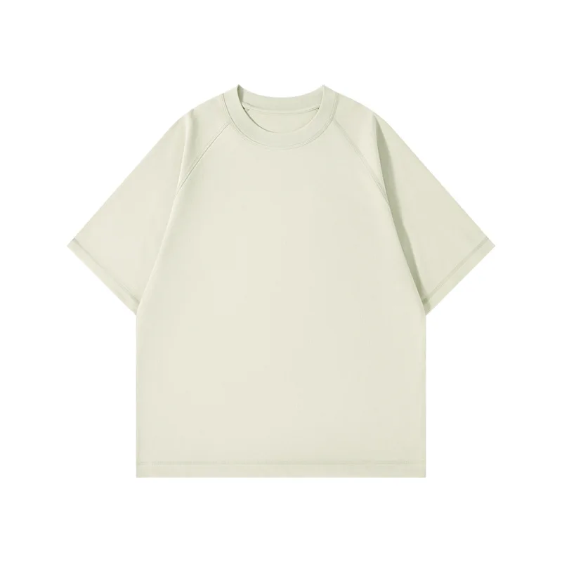 

Heavy300gЧистая хлопковая свободная мужская футболка реглан на весну и лето с круглым вырезом и короткими рукавами