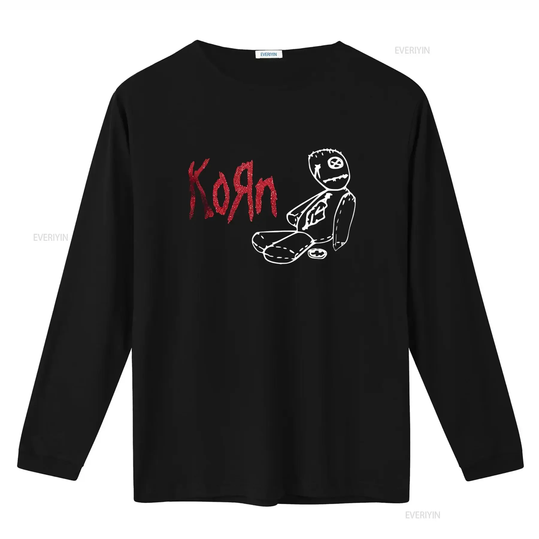 Korn Red Glitter Baby T Shirt Issues Doll Design Crop Top Sizes XS to XL vintage Washed fashion Comfortable streetwear