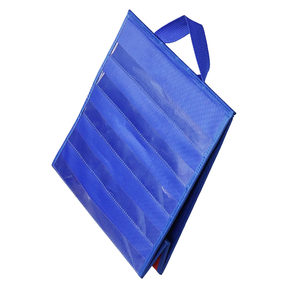 

Teaching Pocket Chart 1Pc Red Cloth PVC Material Empty Card Holder for Classroom Word Math Practice