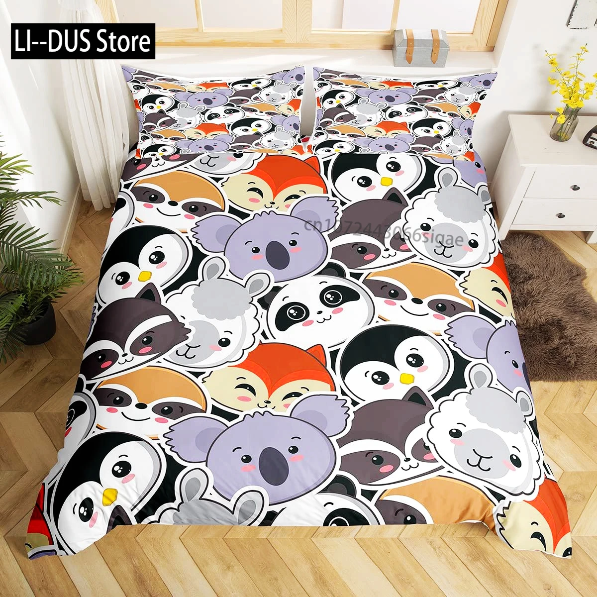 

Penguin Duvet Cover Set Queen Size Cute Animal Pattern For Kids Teens Bedding Set Cute Penguin Animal Pattern Soft Quilt Cover