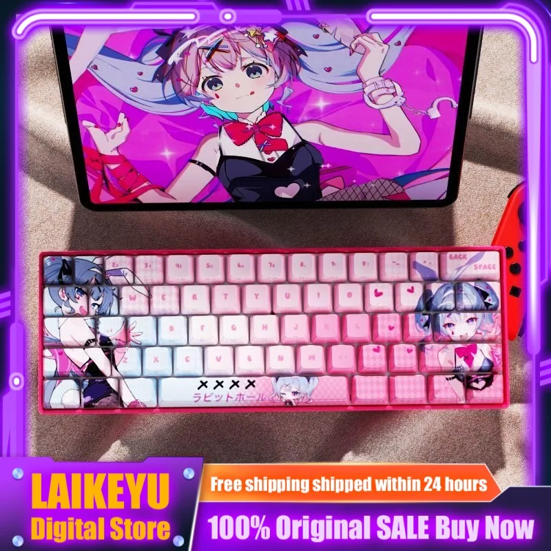 

Rabbit Hole Themed Anime Keycaps Mechanical Keyboard Cherry PBT Custom Cute Keycaps PC Gaming Keyboard Accessories Cartoon Gifts