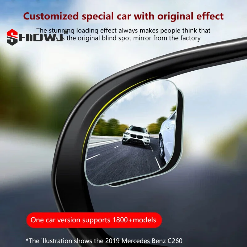

2Pcs Car Rearview Mirror 360 ° Adjustable Wide-angle Reversing Assist Blind Spot Mirror Novice Parking Observation Practical Car
