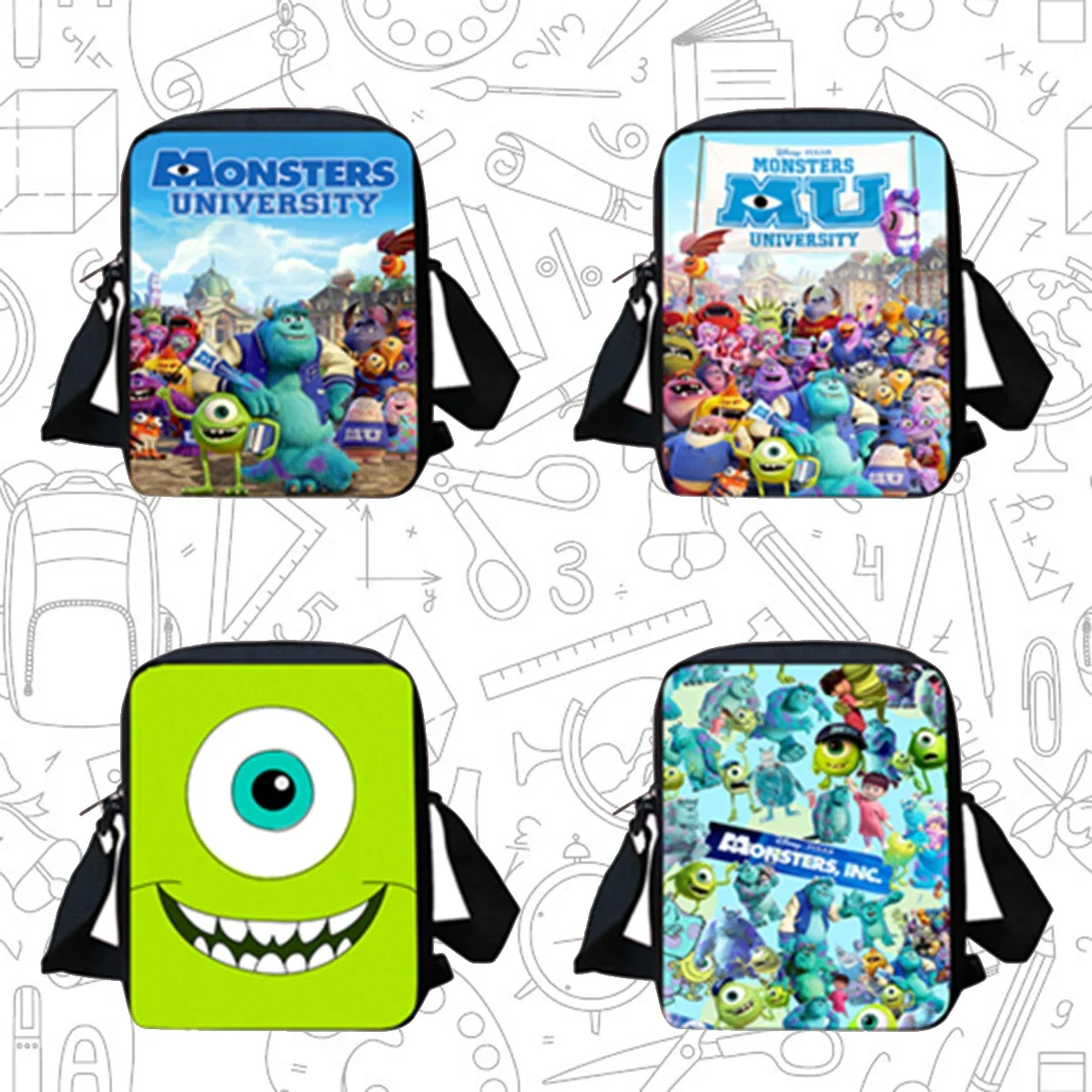 

Cartoon Monsters,Inc Merch Insulated crossbody Tote Bags For Travel Food Storage Bags Portable Thermal Cooler crossbody bags