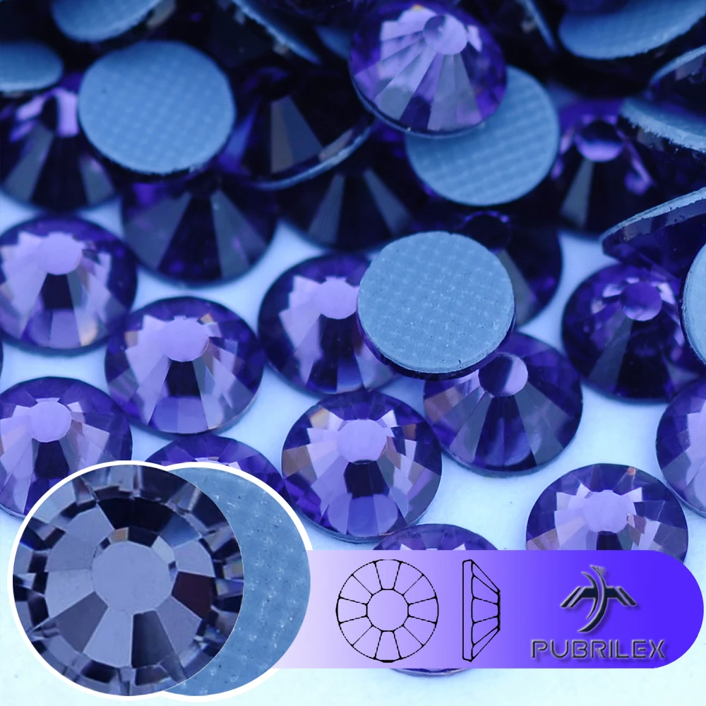 

Tanzanite GemStone Hotfix Rhinestones SS6-SS30 Glass Iron On Strass Super Glitter Nails Decoration Crystals For DIY Garment