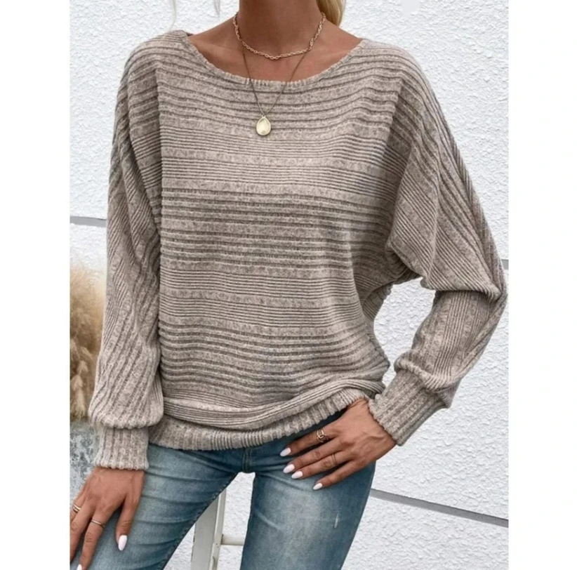 

Autumn and winter new comfortable casual solid color long sleeve round neck spliced pullover top T-shirt woman