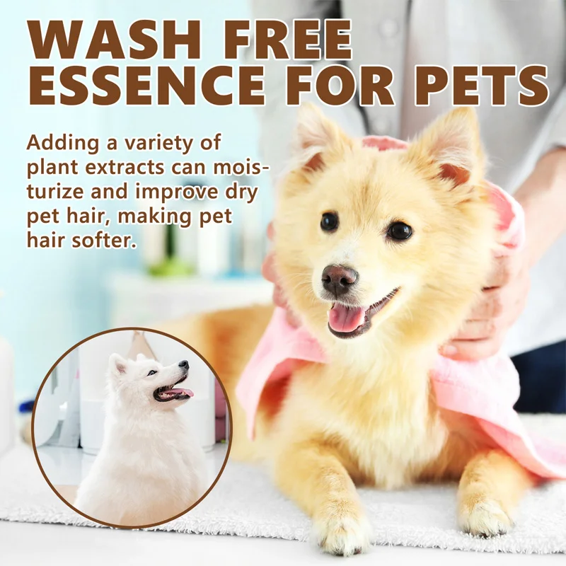 Pet wash free essence suit cat and dog soft hair cleaning, decontamination, deodorization and fragrance retention dry cleaning c