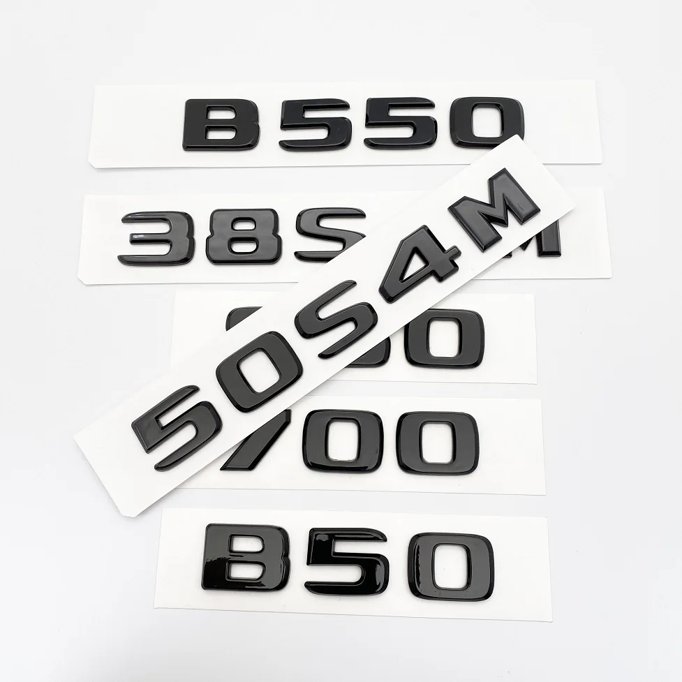 Car 3D Rear Trunk Modify Letters Decoration Emblem Sticker for W221 W222 W223 S Class 50S4M 38S4M 50S B550 38S Black Silver Logo
