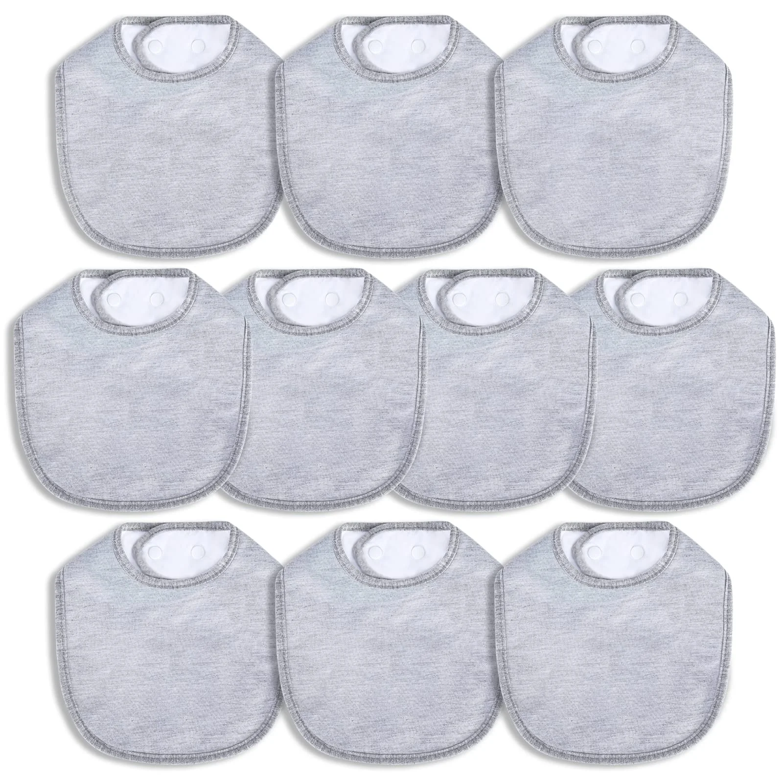 

Waterproof Baby Bib Soft & Absorbent Cotton 4-Layer Unisex Baby Bandana Bibs for Feeding, Teething, Drooling, 10 Pack, Grey