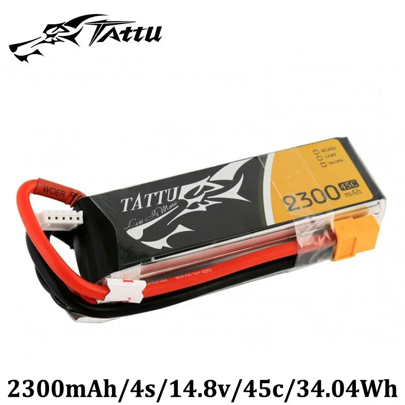 Tattu Lipo Batterij 14.8V 2300Mah Lipo 4S 45c Batterij Xt60 Plug Lipo Akku Voor Fpv Quadcopter Rc Plane Dron Fpv Uav