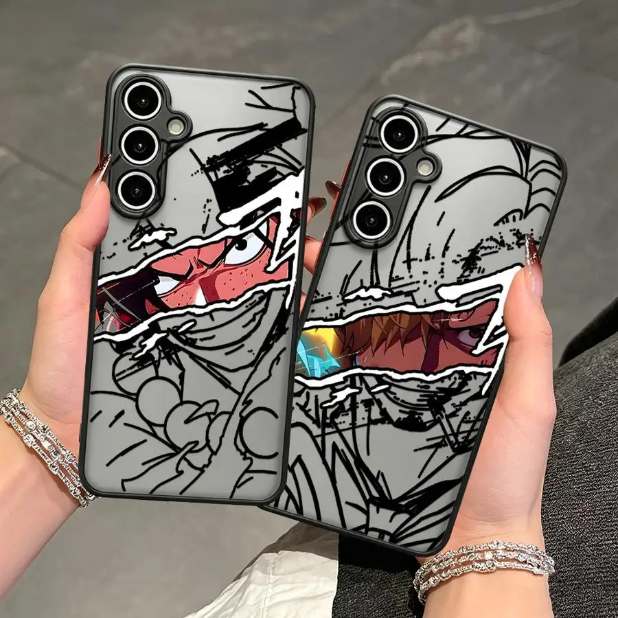 Japan One Pieces Art Line Phone Cover Case for Samsung Galaxy A56 A55 A73 A33 A17 A52 A34 A36 A35 A14 A23 A16 A15 A52S A72 A53