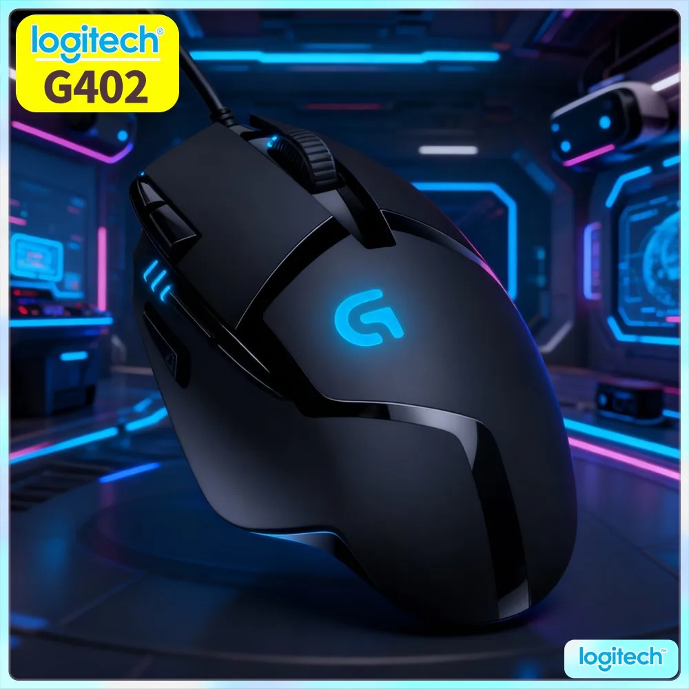 Logitech G402 USB Wired Mouse Fusion Engine High Speed Tracking Max 4000 DPI For Household Computer Gaming Hobby