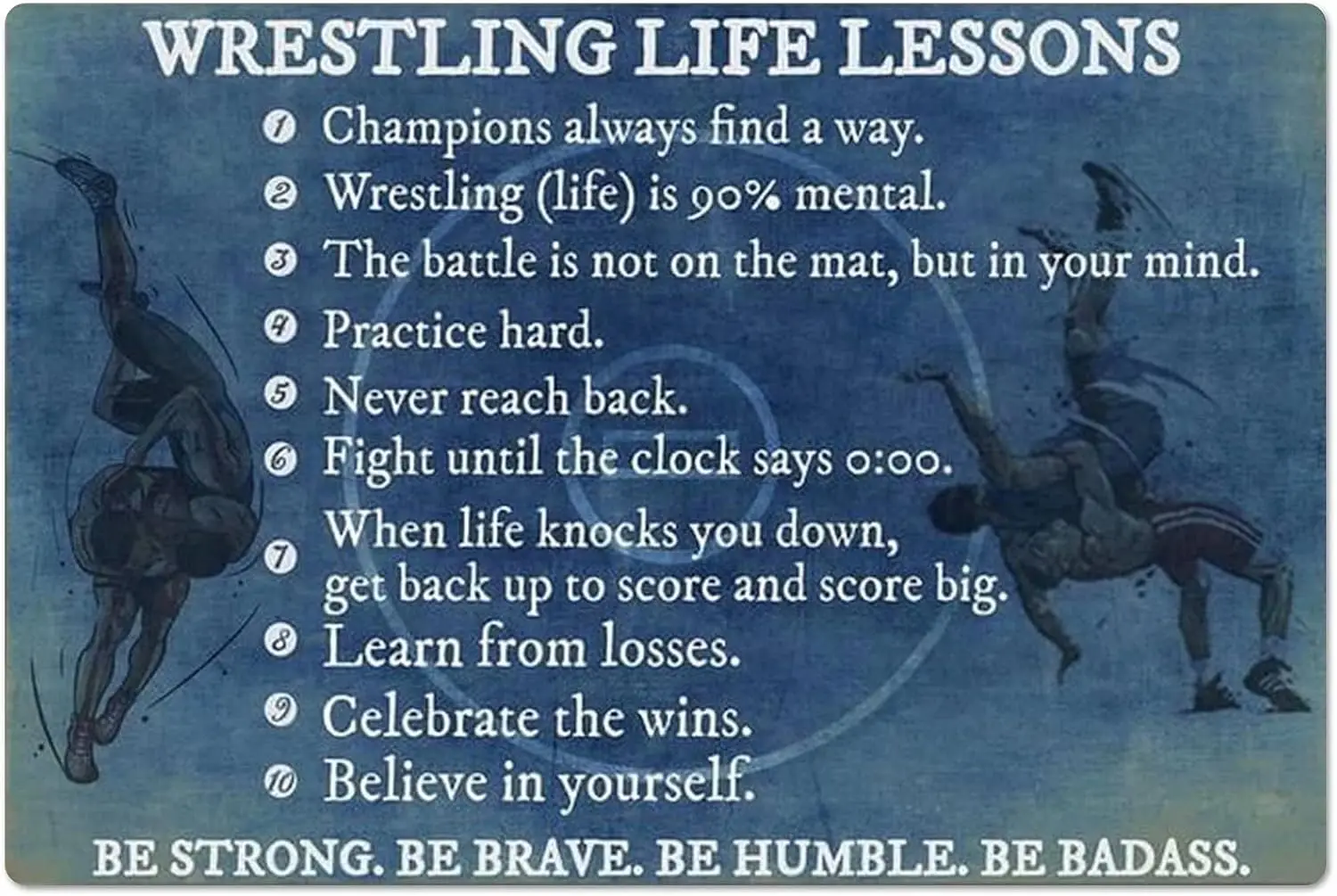 Y1, Wrestler Metal Signs Retro Posters Wrestling Life Lessons Room Decor For Club Garage Home Wall Iron Painting es