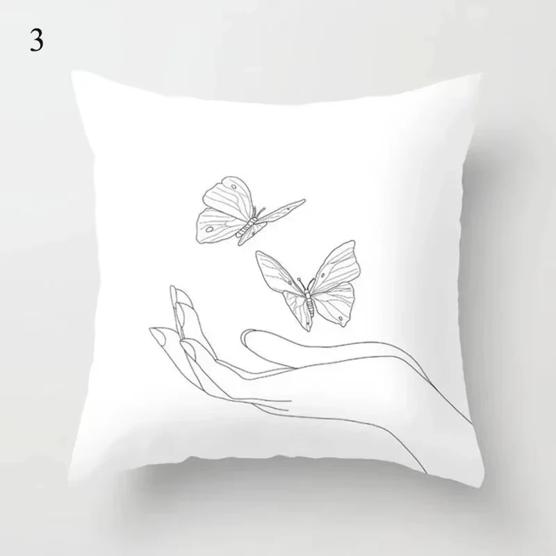 Black White Geometric Pillow Case, Modern Decorative Cushion Cover for Multiple Spaces, Perfect for Bedroom Sofa Car Office