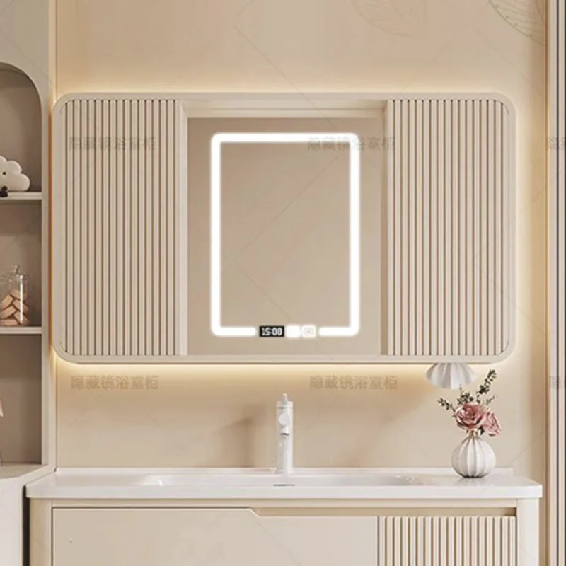 Paper Organizer Bathroom Cabinet Storage Mirror Shelves Wall Toilet Partitions Cupboard Space Saver Gabinete Home Furniture