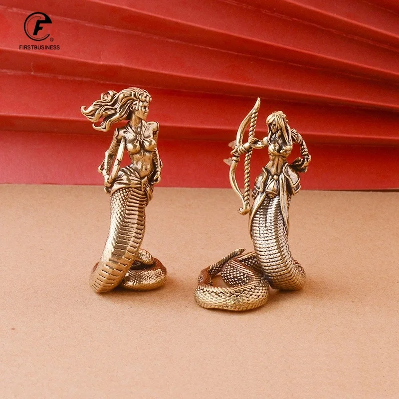 new style hot selling Medusa Statue Brass Material Ancient Greek Snake Woman Crafts Home Office Desktop Ornaments