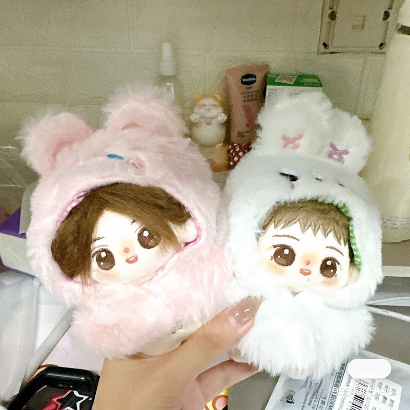 10 cm bambola di cotone senza attributo abbigliamento invernale caldo mantello scialle piccolo diavolo coniglio bambola di cotone super carina Kawaii vestito per