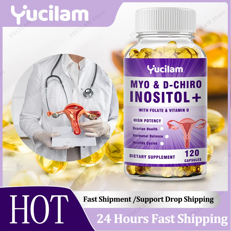 Myo & D-Chiro Inositol Hormone Balance - Folic Acid & Vitamin D - Ideal 40:1 Ratio - Hormone Balance and Healthy Ovarian Support