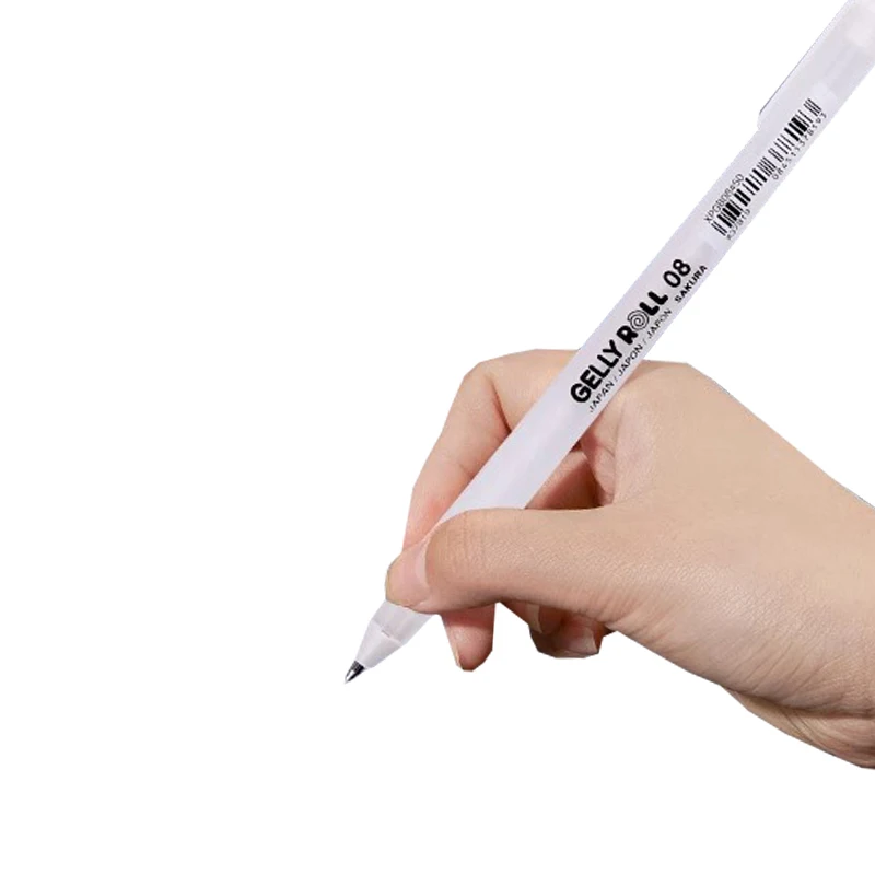 0,3/0,4/0,5 mm weißer Gelstift, hoher Lichtmarkierungsstift, schwarzer Karton, Kunst-Malstift, weiße Linie, Stifte, glattes Schreiben – Detail 5