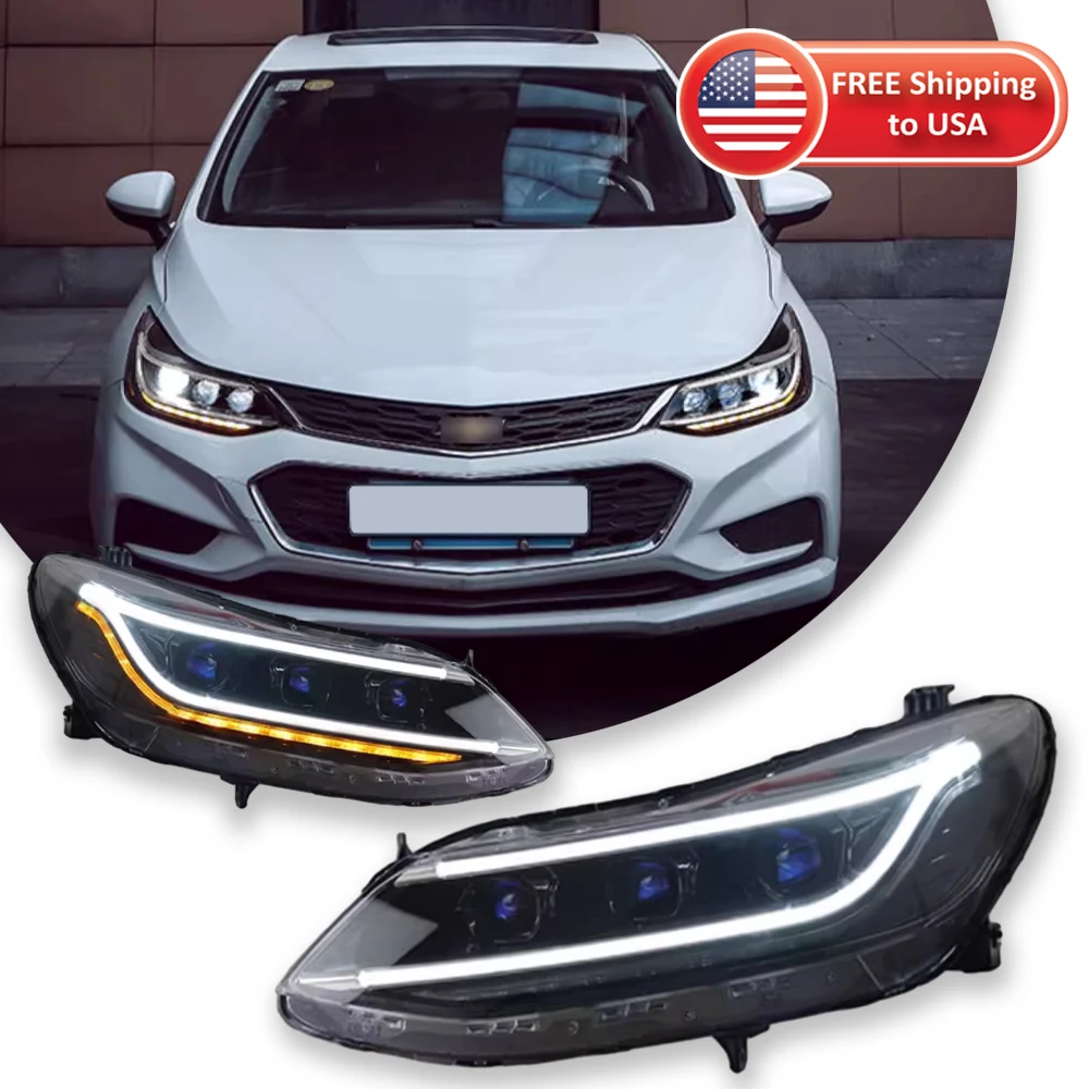 TYPY Car Lights For Chevrolet Cruz 2017-2020 Headlight LED Projetor head Lamp Daytime Running Light Automotive Accessories