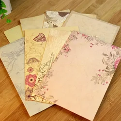 Bloc-notes de fleurs européennes pour enveloppes, papier à lettres bricolage, carte de message, invitations de fête de mariage, papeterie, 10 pièces par paquet