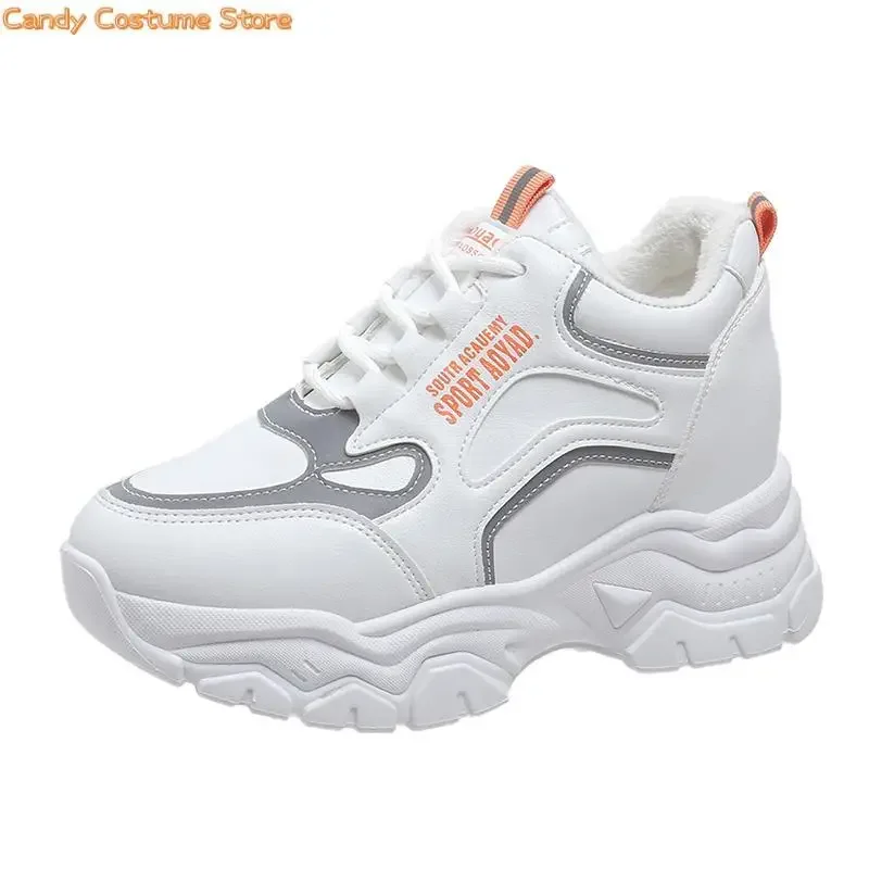 Vulcanized Platform Tennis Shoes for Women, Inner Height Running Sports Shoes, Casual Sneakers, Luxury Designer