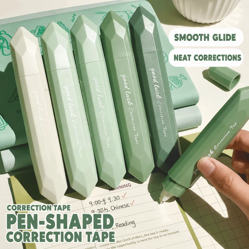 5pcs Original Paper Color Correction Tape Pen Shaped Break-proof Correction Roller Smooth Using Correction Film Tape Gift