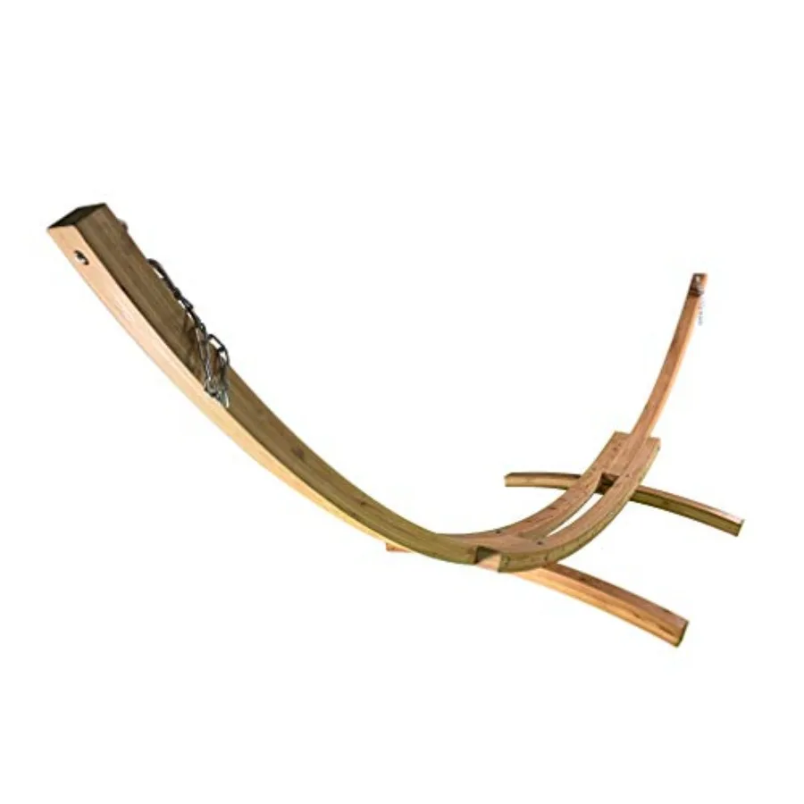 

14 Ft. Wooden Arc Hammock Stand. 450 LB Capacity. Natural Stain Finish
